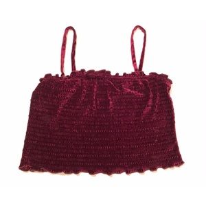 3/$12 Wild Fable red burgundy velvet crop top women’s small cute soft stretchy